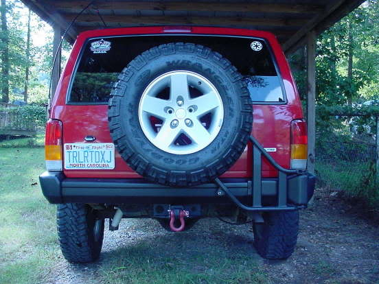 Jeep cherokee stock rack tire mount