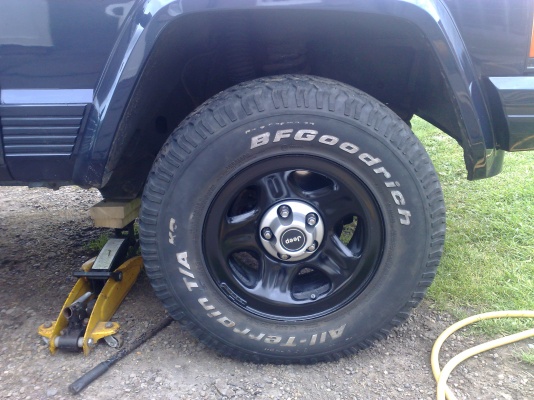 Jeep black painted wheels