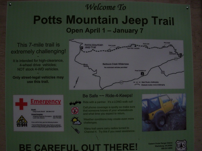 Potts mt jeep trail