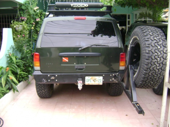Jeep cherokee rear bumper tire carrier build #3