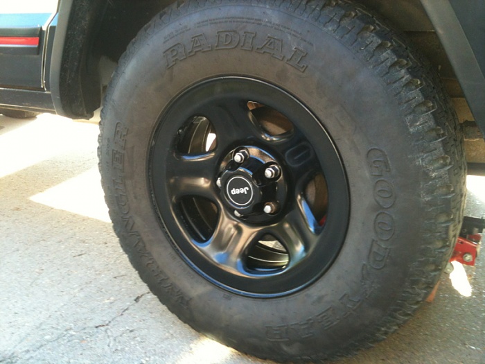 How to paint stock jeep rims black #5