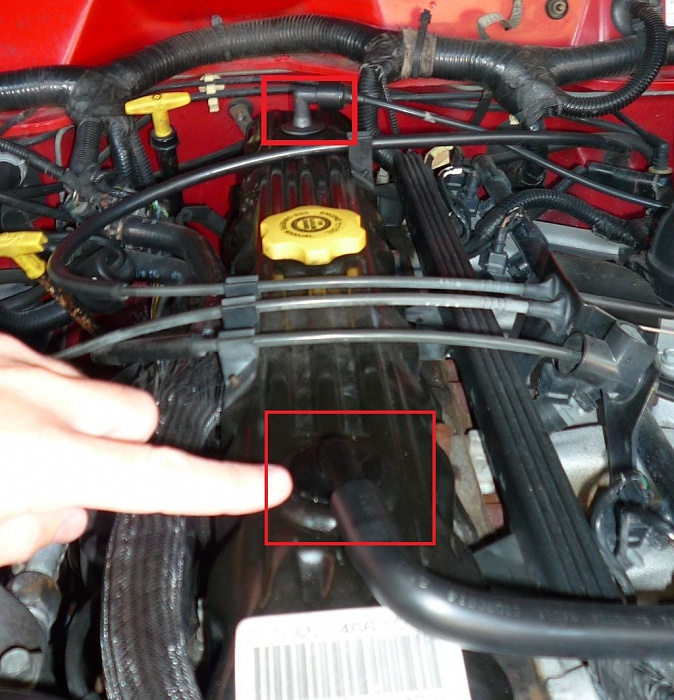 how to? remove pcv & oil breather elbows / grommets - Jeep ... 98 jeep 4 0 wiring diagram 