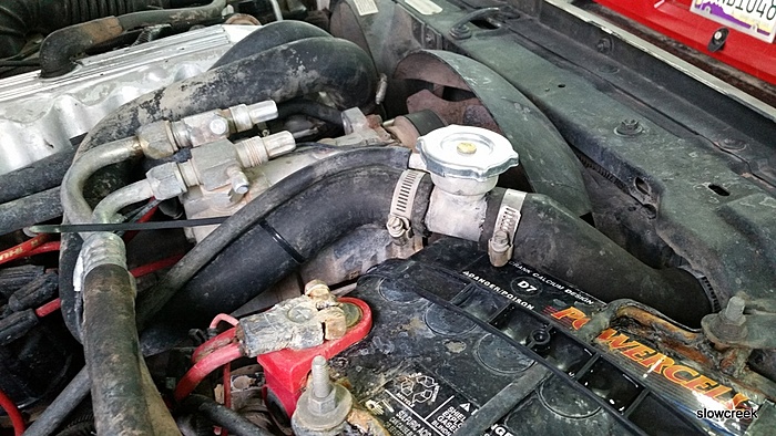 Add a Radiator cap to top Hose...-1-filler-neck-001.jpg