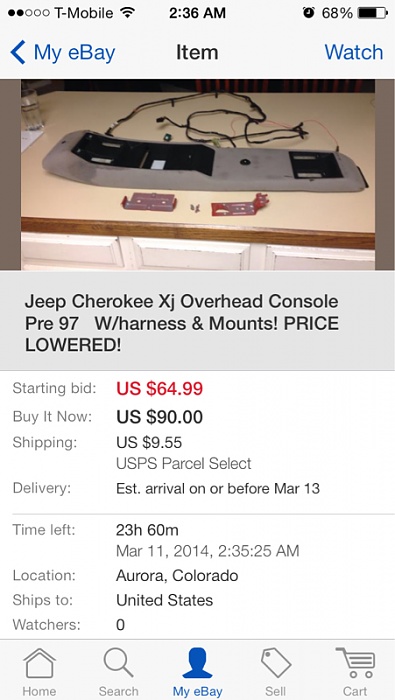 Pre 97 Jeep xj overhead console w/ harness and brackets-image-146462612.jpg